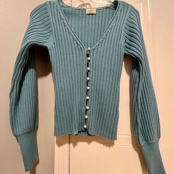 Aritzia Wilfred Little Pearl Cardigan - Blue - Picture 1 of 4